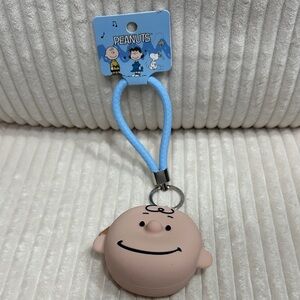 Peanuts Charlie Brown Zipper Keychain. Miniso. NWT. Rubber. So cute!
